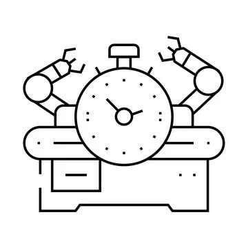 Workflow optimization manufacturing engineer line icon vector illustration Ilustración de archivo
