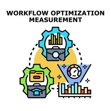 Workflow optimization measurement process planning and analysis Stock Illustration