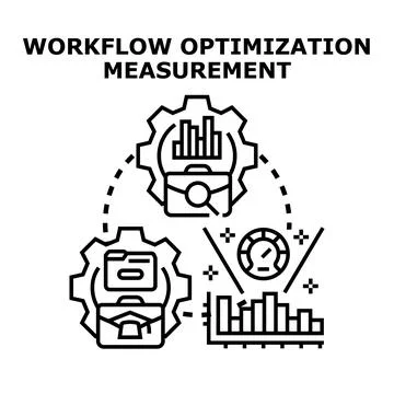 Workflow optimization measurement process planning and analysis Stock Illustration