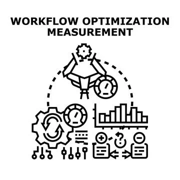 Workflow optimization measurement process vector concept Stockillustratie