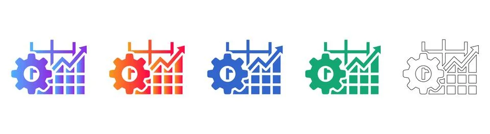 Workflow Optimization Process Icons Illustrazione stock