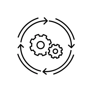 Workflow outline icon. Thin line concept element from crm icons collection. C Stock Illustration