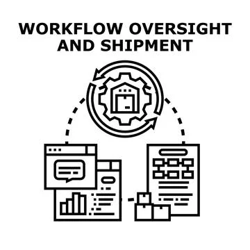 Workflow oversight and shipment tracking logistics process イラスト素材