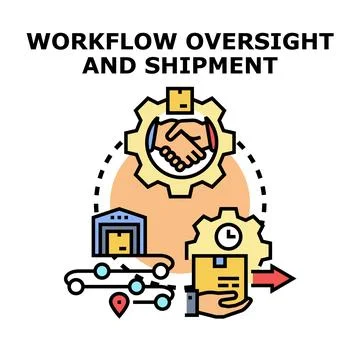 Workflow oversight and shipment tracking logistics concept 库存插图