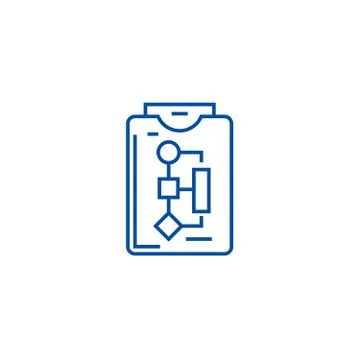 Workflow plan line icon concept. Workflow plan flat vector symbol, sign, outline 스톡 일러스트