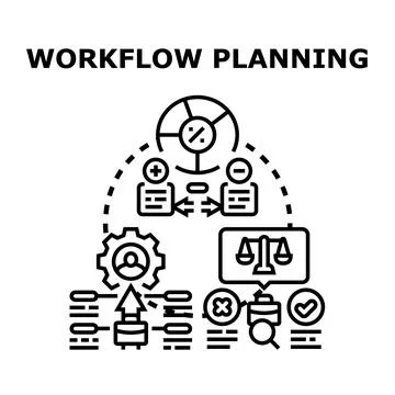 Workflow planning process creating effective business strategy イラスト素材