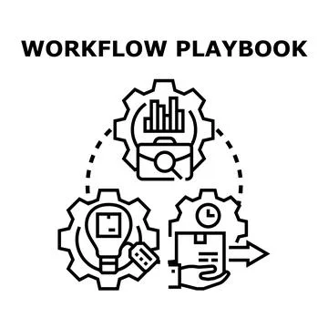 Workflow playbook for business process optimization Illustrazione stock