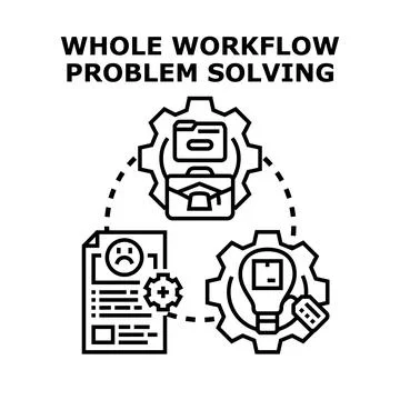 Workflow problem solving business process development Stock Illustration