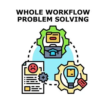 Workflow problem solving business process development Stock Illustration