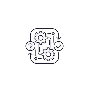 Workflow, procedure icon, line vector Stock Illustration