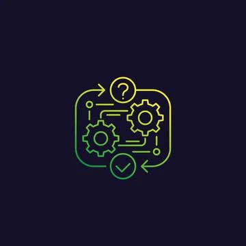 Workflow, procedure icon, linear vector Stock Illustration