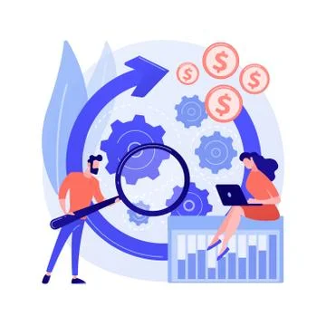 Workflow process abstract concept vector illustration. Illustrazione stock