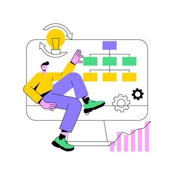 Workflow process abstract concept vector illustration. Stock Illustration