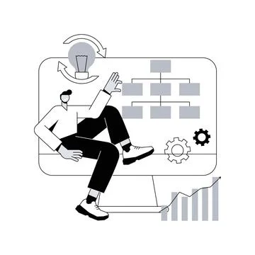 Workflow process abstract concept vector illustration. Stock Illustration