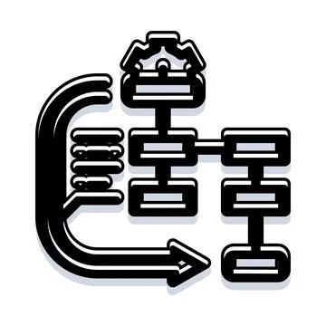 Workflow process analysis with data management system Illustrazione stock