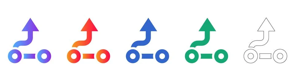Workflow Process Arrow Icon Set Illustrazione stock