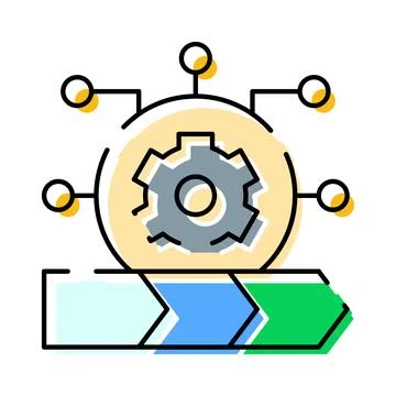 Workflow process automation and system integration icon Stock Illustration