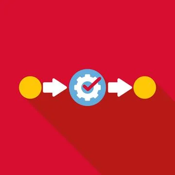 Workflow process complete with approved settings diagram Stock Illustration