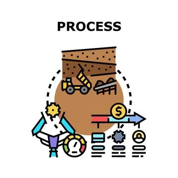 Workflow process cycle concept illustrating business development Stock Illustration