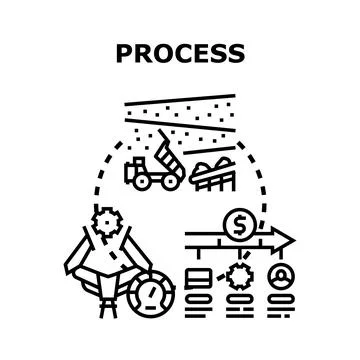 Workflow process cycle concept illustrating business development Stock Illustration