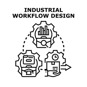 Workflow process cycle designing industrial strategy Stock Illustration