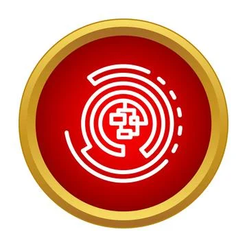 Workflow process cycle icon on red button Illustrazione stock