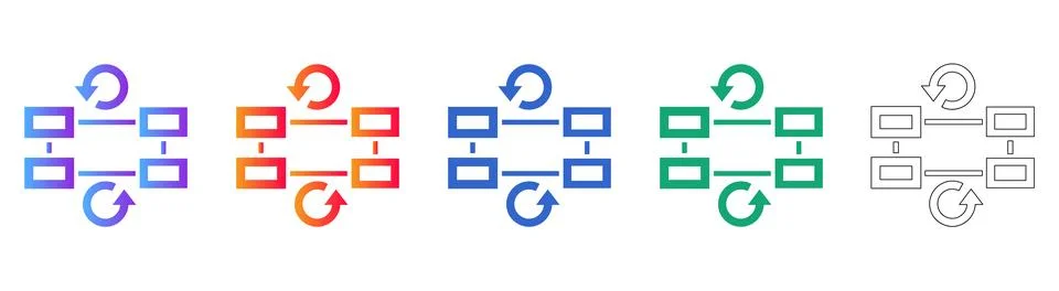 Workflow Process Cycle Icons Illustrazione stock