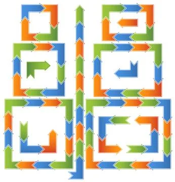 Workflow process diagram - arrows Stock Illustration