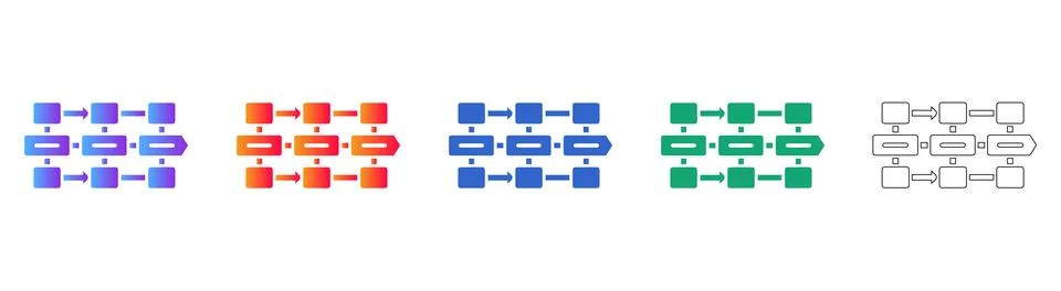 Workflow Process Diagram Icons Illustrazione stock