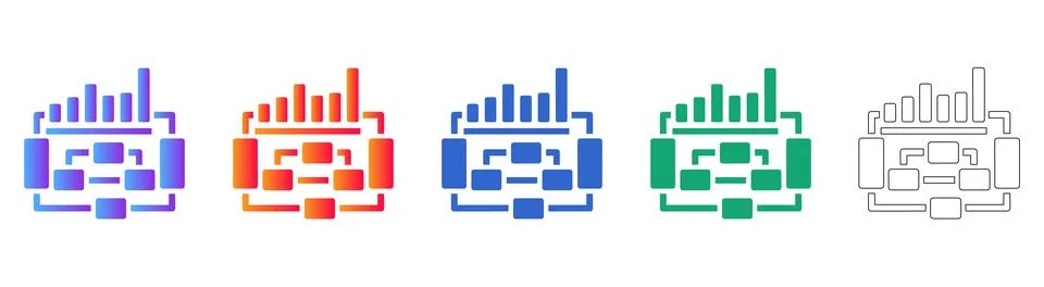 Workflow Process Flowchart Analytics Icons Stock Illustration