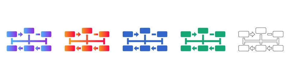 Workflow Process Flowchart Icons 스톡 일러스트
