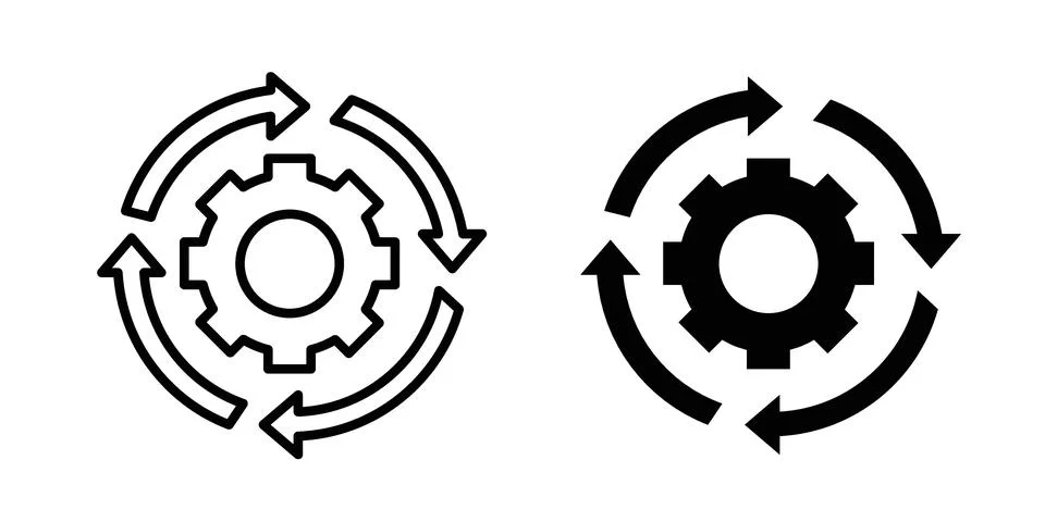 Workflow process icon bundle for website design projects 스톡 일러스트