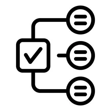 Workflow process icon with checkmarks Illustrazione stock