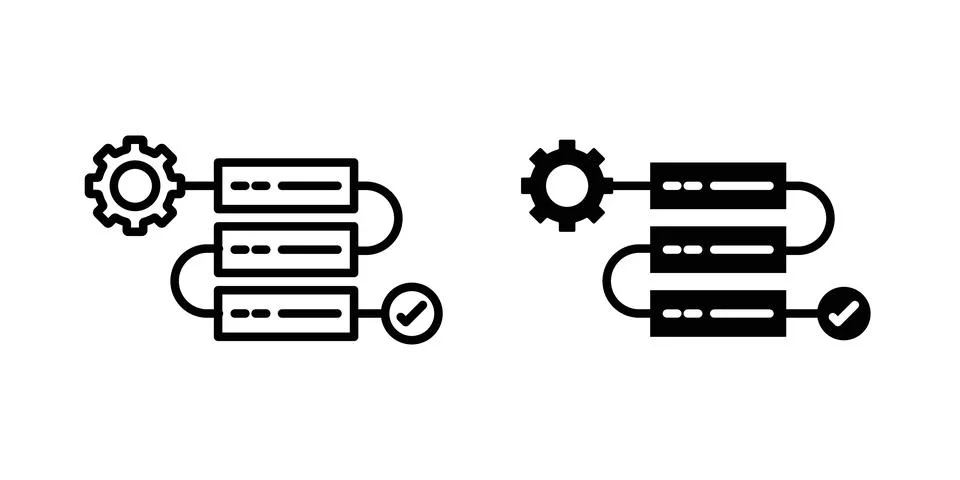 Workflow process icon design. Illustration icons in linear and clipart pack 스톡 일러스트