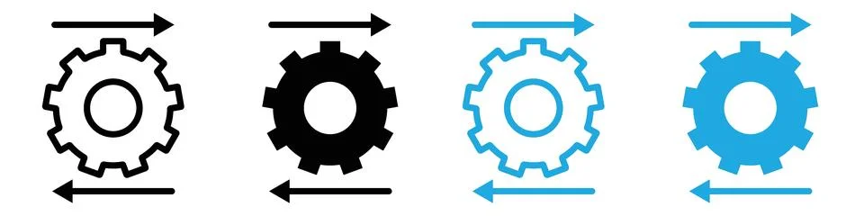 Workflow process icon logo set vector Stock Illustration