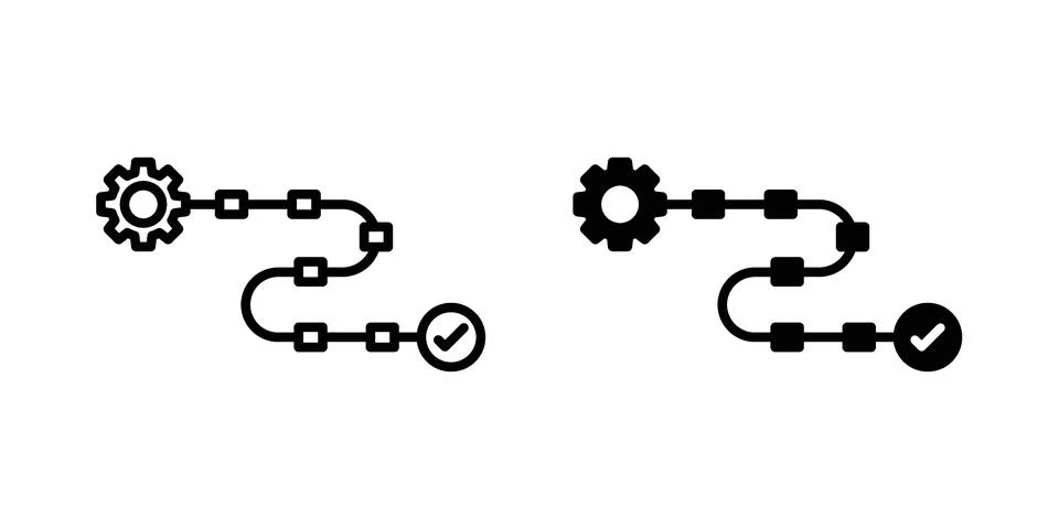 Workflow process icon modern style vectors set Stock Illustration