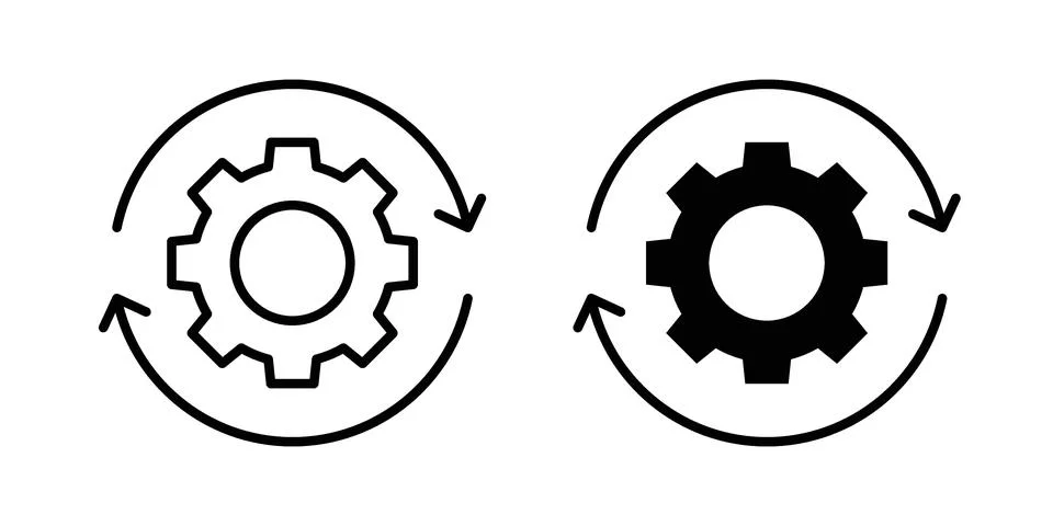 Workflow process icon for web projects Illustrazione stock