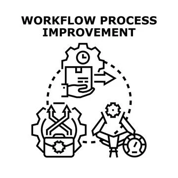 Workflow process improvement business efficiency development concept イラスト素材