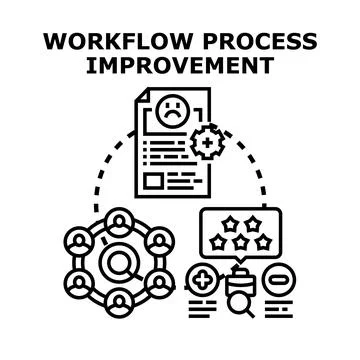 Workflow process improvement business strategy vector concept Stock Illustration