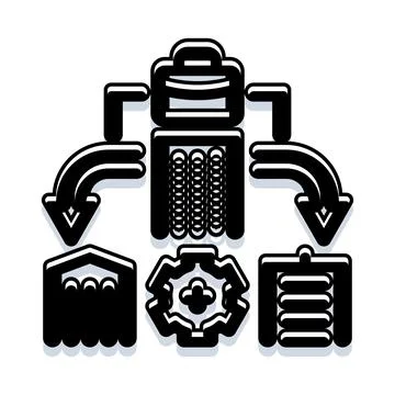 Workflow process management and automation icon 스톡 일러스트