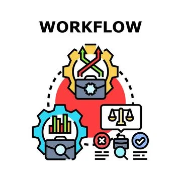 Workflow process organizing business tasks and efficiency イラスト素材