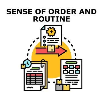 Workflow process plan schedule maintaining order 스톡 일러스트