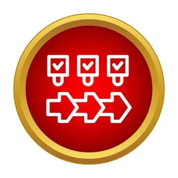 Workflow process showing check marks and arrows イラスト素材