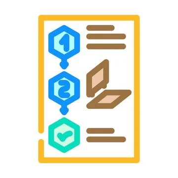 Workflow process steps checklist onboarding task guide Stock Illustration
