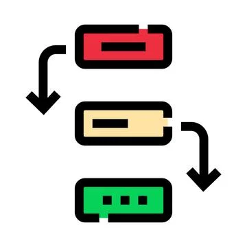 Workflow process strategy concept with steps icon Stock-Illustration