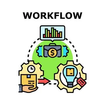 Workflow process vector icon illustrating business automation 스톡 일러스트