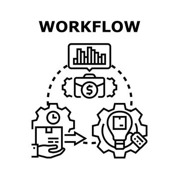 Workflow process vector icon illustrating business automation Stock Illustration