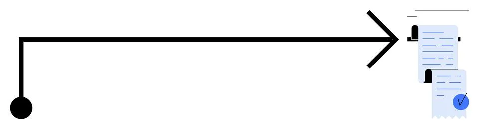 Workflow Progress Arrow with Document Verification and Approval Process Illustrazione stock