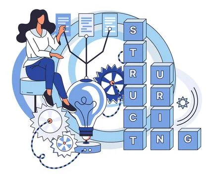 Workflow. Progress in business is achieved through strategic workflow management Illustrazione stock