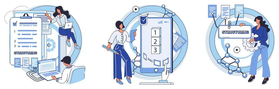 Workflow. Progress in business is achieved through efficient workflow Illustrazione stock